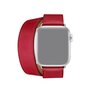 Double Leather Loop Armband - Rot - Geeignet f&uuml;r Apple Watch 44mm / 45mm / 46mm / 49mm