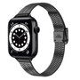 Edelstahl Slim Fit Armband - Schwarz - Geeignet f&uuml;r Apple Watch 44mm / 45mm / 46mm / 49mm