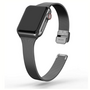 Milanaise Slim Fit Armband - Schwarz - Geeignet f&uuml;r Apple Watch 44mm / 45mm / 46mm / 49mm