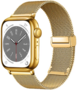 Milanaise-Armband mit faltbarem Magnetverschluss - Gold - Passend f&uuml;r Apple Watch 44mm / 45mm / 46mm / 49mm