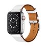 Lederarmband - Wei&szlig; - Geeignet f&uuml;r Apple Watch 38mm / 40mm / 41mm / 42mm