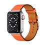 Lederarmband - Orange - Geeignet f&uuml;r Apple Watch 38mm / 40mm / 41mm / 42mm