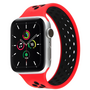 Solo Loop Sportband - Gr&ouml;&szlig;e: M - Rot + Schwarz - Geeignet f&uuml;r Apple Watch 38mm / 40mm / 41mm / 42mm