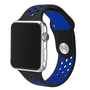 Sportarmband - Gr&ouml;&szlig;e: S/M - Schwarz + Blau - Geeignet f&uuml;r Apple Watch 38mm / 40mm / 41mm / 42mm