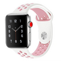 Sportarmband - Gr&ouml;&szlig;e: S/M - Wei&szlig; + Rosa - Geeignet f&uuml;r Apple Watch 38mm / 40mm / 41mm / 42mm