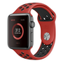 Sportarmband - Gr&ouml;&szlig;e: S/M - Rot + Schwarz - Geeignet f&uuml;r Apple Watch 38mm / 40mm / 41mm / 42mm