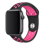 Sportarmband - Gr&ouml;&szlig;e: M/L - Schwarz + Pink - Geeignet f&uuml;r Apple Watch 38mm / 40mm / 41mm / 42mm