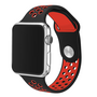 Sportarmband - Gr&ouml;&szlig;e: M/L - Schwarz + Rot - Geeignet f&uuml;r Apple Watch 38mm / 40mm / 41mm / 42mm