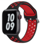 Silikon-Sportband mit Schnalle - Schwarz + Rot - Geeignet f&uuml;r Apple Watch 38mm / 40mm / 41mm / 42mm