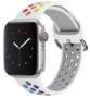 Silikon-Sportband mit Schnalle - Wei&szlig; + Multicolor - Geeignet f&uuml;r Apple Watch 38mm / 40mm / 41mm / 42mm