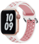 Silikon-Sportband mit Schnalle - Wei&szlig; + Pink - Geeignet f&uuml;r Apple Watch 38mm / 40mm / 41mm / 42mm