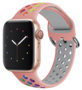 Silikon-Sportband mit Schnalle - Pink + Multicolour - Geeignet f&uuml;r Apple Watch 38mm / 40mm / 41mm / 42mm