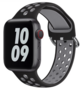 Silikon-Sportband mit Schnalle - Schwarz + Grau - Geeignet f&uuml;r Apple Watch 44mm / 45mm / 46mm / 49mm