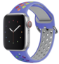 Silikon-Sportband mit Schnalle - Hellviolett + Multicolour - Passend f&uuml;r Apple Watch 44mm / 45mm / 46mm / 49mm