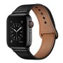 Lederarmband - Schwarz - Geeignet f&uuml;r Apple Watch 44mm / 45mm / 46mm / 49mm