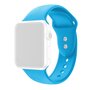 Silikon-Sportband - Blau - Doppeldruckknopf-Verschluss - Geeignet f&uuml;r Apple Watch 38mm / 40mm / 41mm / 42mm