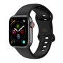 Silikon-Sportband - Schwarz - Gr&ouml;&szlig;e: M/L - Geeignet f&uuml;r Apple Watch 44mm / 45mm / 46mm / 49mm