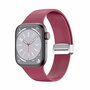 Silikonarmband - Faltschlie&szlig;e - Weinrot - Geeignet f&uuml;r Apple Watch 44mm / 45mm / 46mm / 49mm