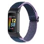 FitBit Charge 5 &amp; 6 Elastisches Solo-Schleifen-Nylonband - Dunkelblau mit Lila