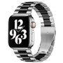 Stahlgliederarmband - Silber mit Schwarz - Passend f&uuml;r Apple Watch 42mm / 44mm / 45mm / 49mm