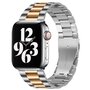 Stahlgliederarmband - Silber mit Ros&eacute;gold - Passend f&uuml;r Apple Watch 42mm / 44mm / 45mm / 49mm