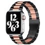 Stahlgliederarmband - Schwarz mit Ros&eacute;gold - Passend f&uuml;r Apple Watch 42mm / 44mm / 45mm / 49mm