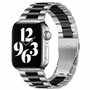 Stahlgliederarmband - Silber mit Schwarz - Geeignet f&uuml;r Apple Watch 38mm / 40mm / 41mm