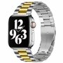 Stahlgliederarmband - Silber mit Gold - Geeignet f&uuml;r Apple Watch 38mm / 40mm / 41mm