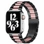 Stahlgliederarmband - Schwarz mit Rosa - Passend f&uuml;r Apple Watch 38mm / 40mm / 41mm