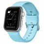 Weiches Silikonarmband mit Schnallenverschluss - Hellblau - Geeignet f&uuml;r Apple Watch 38mm / 40mm / 41mm