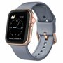 Weiches Silikonarmband mit Schnallenverschluss - Blaugrau - Geeignet f&uuml;r Apple Watch 42mm / 44mm / 45mm / 49mm