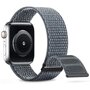 Nylon Sport Looparmband - Grau-gr&uuml;n - Extra starker Klettverschluss - Geeignet f&uuml;r Apple Watch 42mm / 44mm / 45mm / 46mm / 49mm