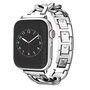 Schnellverschluss-Kettenarmband aus Metall - Silber - Geeignet f&uuml;r Apple Watch 38mm / 40mm / 41mm