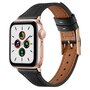 Lederarmband - Schwarz - Geeignet f&uuml;r Apple Watch 38mm / 40mm / 41mm / 42mm