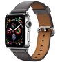 Klassisches Lederarmband - Grau - Geeignet f&uuml;r Apple Watch 38mm / 40mm / 41mm / 42mm