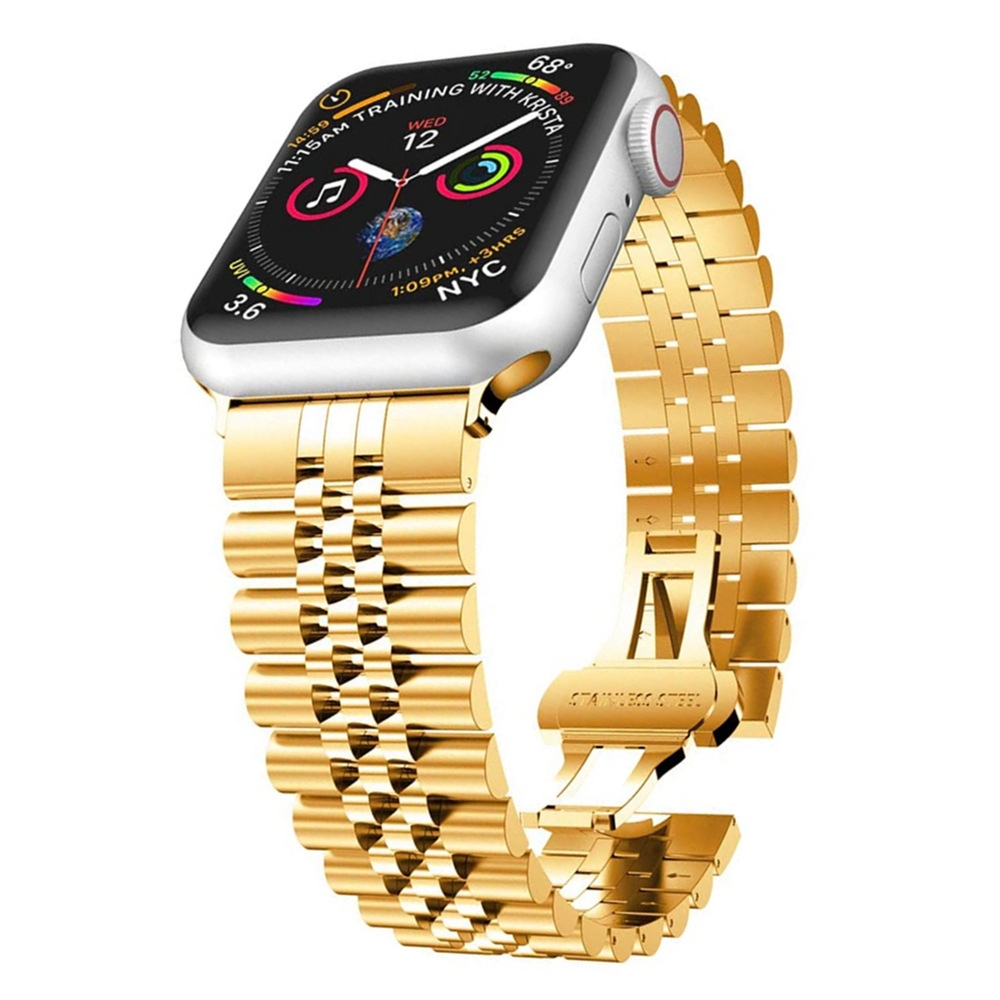 Metallgliederband Gold Passend fur Apple Watch 44mm 45mm 46mm 49mm