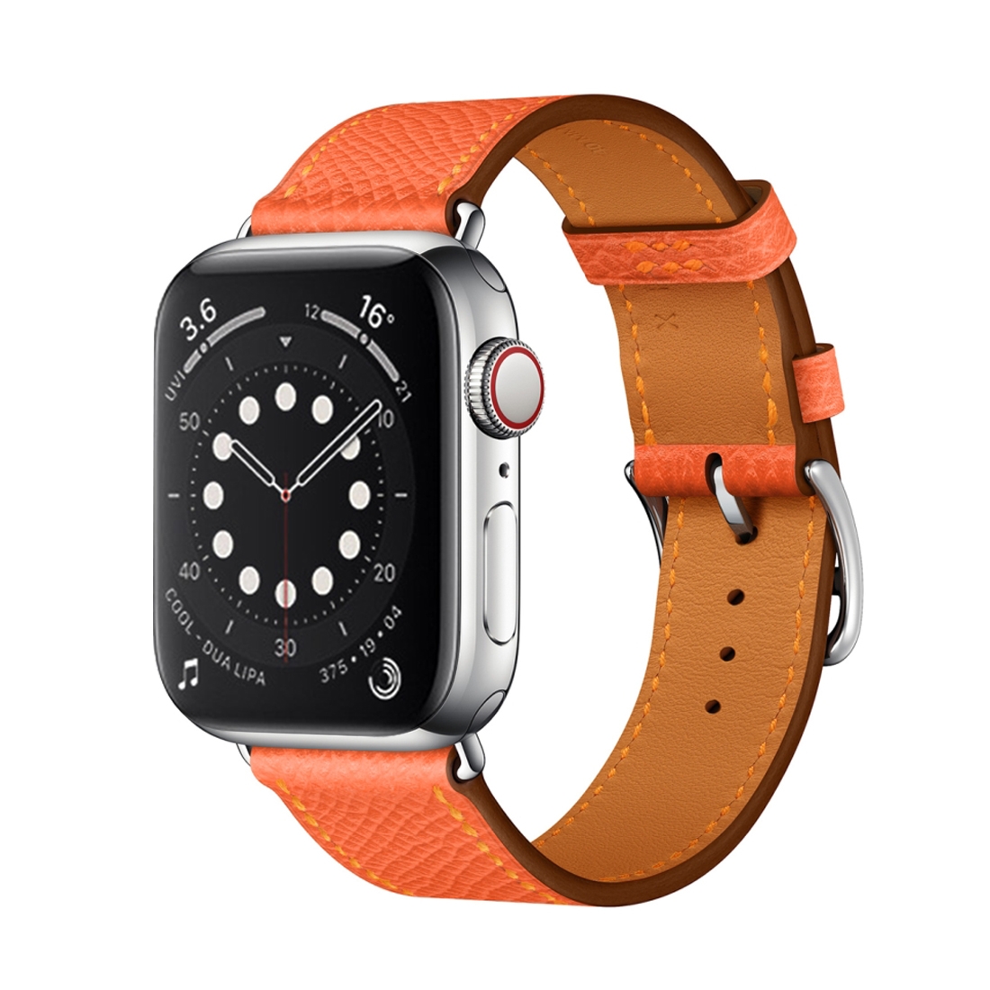 Lederarmband Orange Geeignet fur Apple Watch 44mm 45mm 46mm 49mm Watcharmband shop