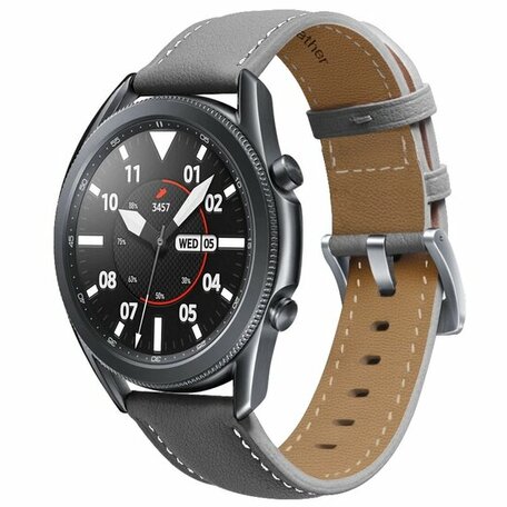 Samsung Galaxy Watch - 42mm - Premium-Lederarmband - Grau