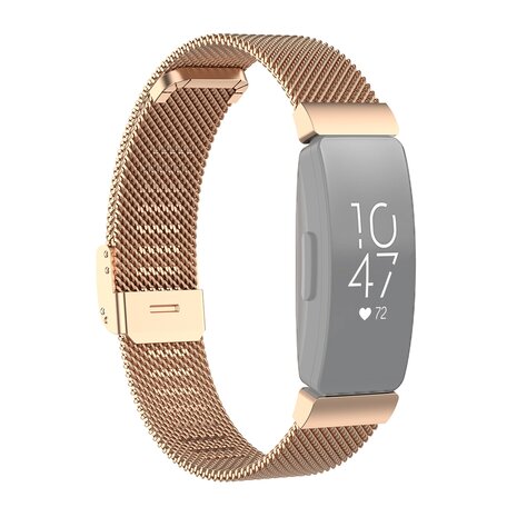 Fitbit Inspire Milanaise Armband mit Schnalle - Größe: Groß - Champagner Gold