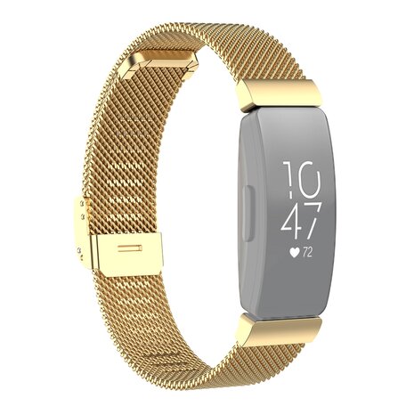 Fitbit Inspire Milanaise Armband mit Schnalle - Größe: Groß - Gold