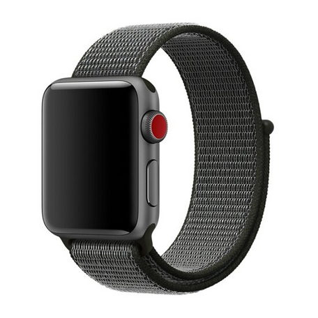 Sport Loop Armband - Grau mit Dunkelgrün - Geeignet für Apple Watch 44mm / 45mm / 46mm / 49mm