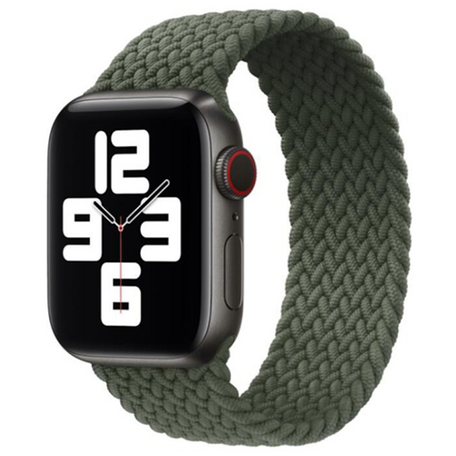 Geflochtenes Solo Loop Armband - Größe: M - Grün - Geeignet für Apple Watch 42mm / 44mm / 45mm / 49mm