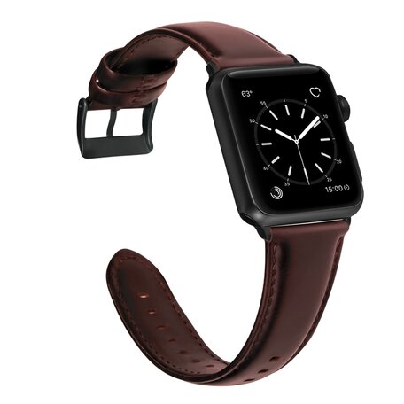 Luxus-Echtlederarmband - Braun - Geeignet für Apple Watch 42mm / 44mm / 45mm / 49mm