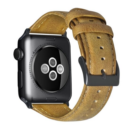 Luxus-Echtlederarmband - Hellbraun - Geeignet für Apple Watch 44mm / 45mm / 46mm / 49mm