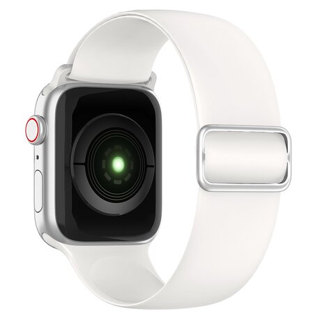Elastisches Solo Loop Armband - Weiß - Geeignet für Apple Watch 38mm / 40mm / 41mm