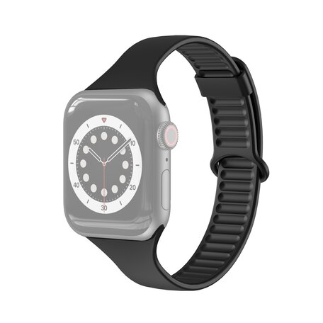 TPU Slim Fit Armband - Schwarz - Geeignet für Apple Watch 42mm / 44mm / 45mm / 46mm / 49mm