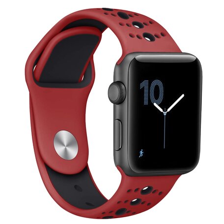 Sportarmband Farbkombination - Rot + Schwarz - Geeignet für Apple Watch 38mm / 40mm / 41mm