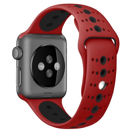 Sportarmband Farbkombination - Rot + Schwarz - Geeignet für Apple Watch 38mm / 40mm / 41mm / 42mm