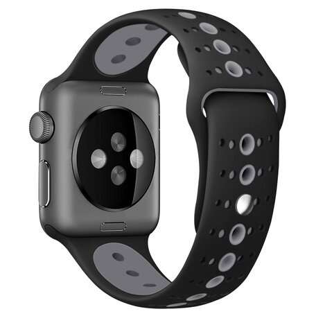 Sportarmband Farbkombination - Schwarz + Grau - Geeignet für Apple Watch 38mm / 40mm / 41mm