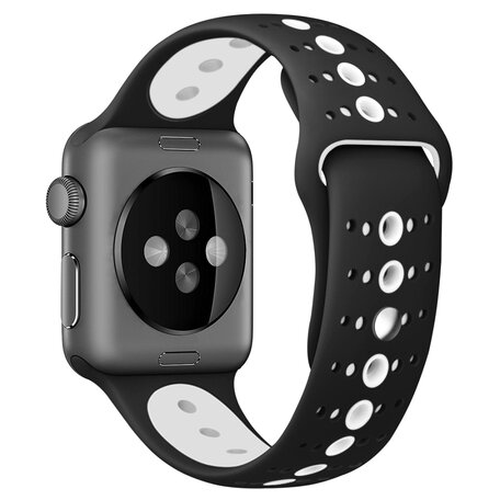 Sportarmband Farbkombination - Schwarz + Weiß - Geeignet für Apple Watch 38mm / 40mm / 41mm